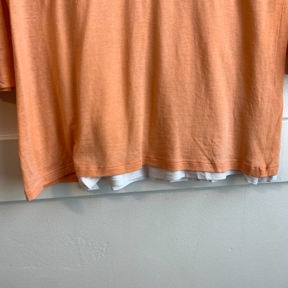 Whyci Milano Orange & White Quarter Sleeve Shirt - Picture 5 of 5